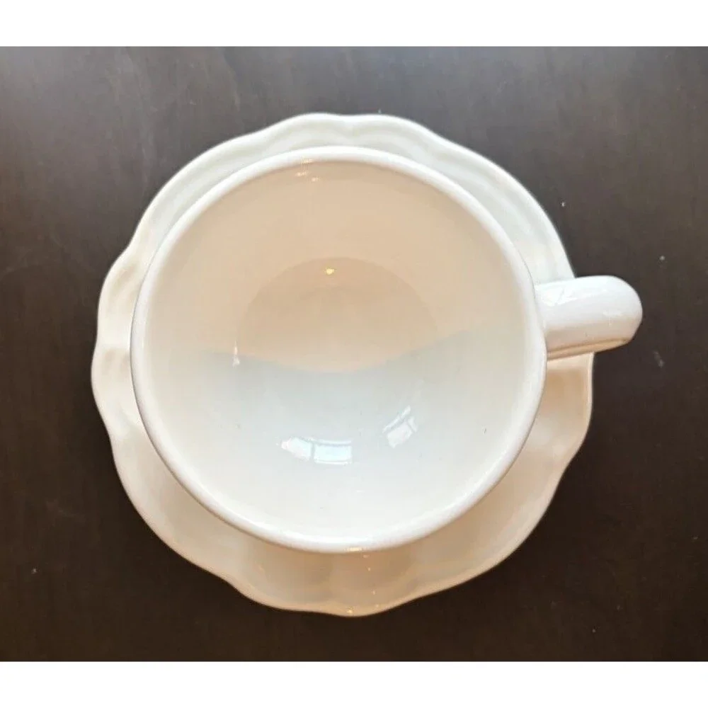 Pfaltzgraff Heritage White Set of 5 Cups & Saucers Set USA 2-1